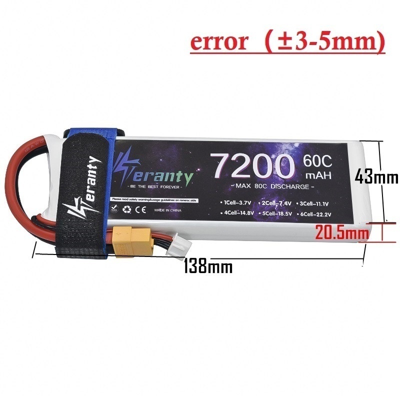Upgrade 2S 7.4V 7200mAh 60C 6S - đánh giá và giá Drone Battery 6S