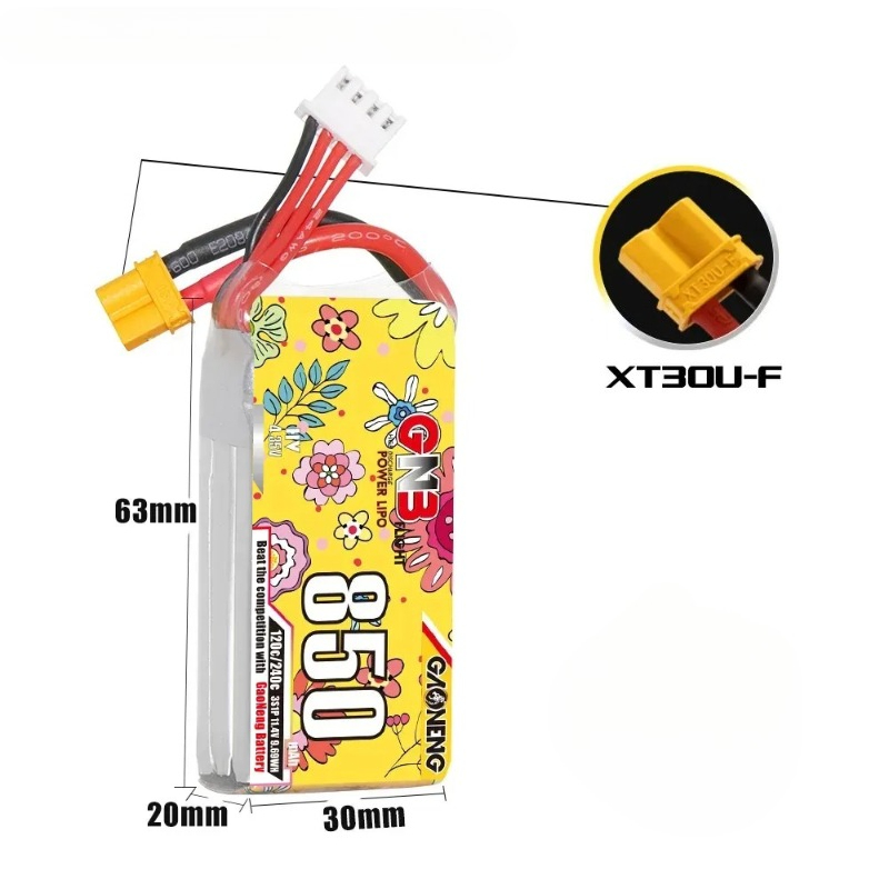 1pcs new GNB LiHV 3S 11.4V 850 - đánh giá và giá Drone Battery 3S