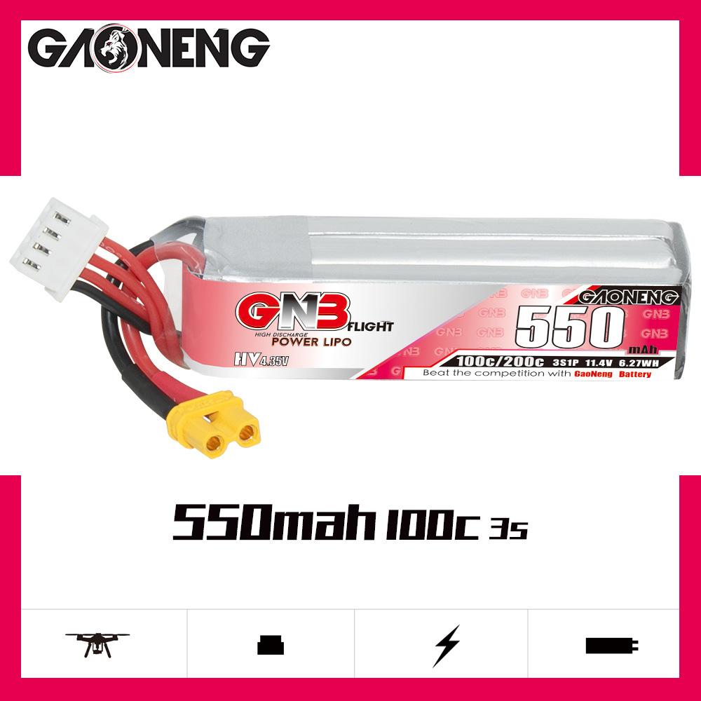 GNB HV 11.4V 550mAh 100C/200C  - đánh giá và giá Drone Battery Lipo