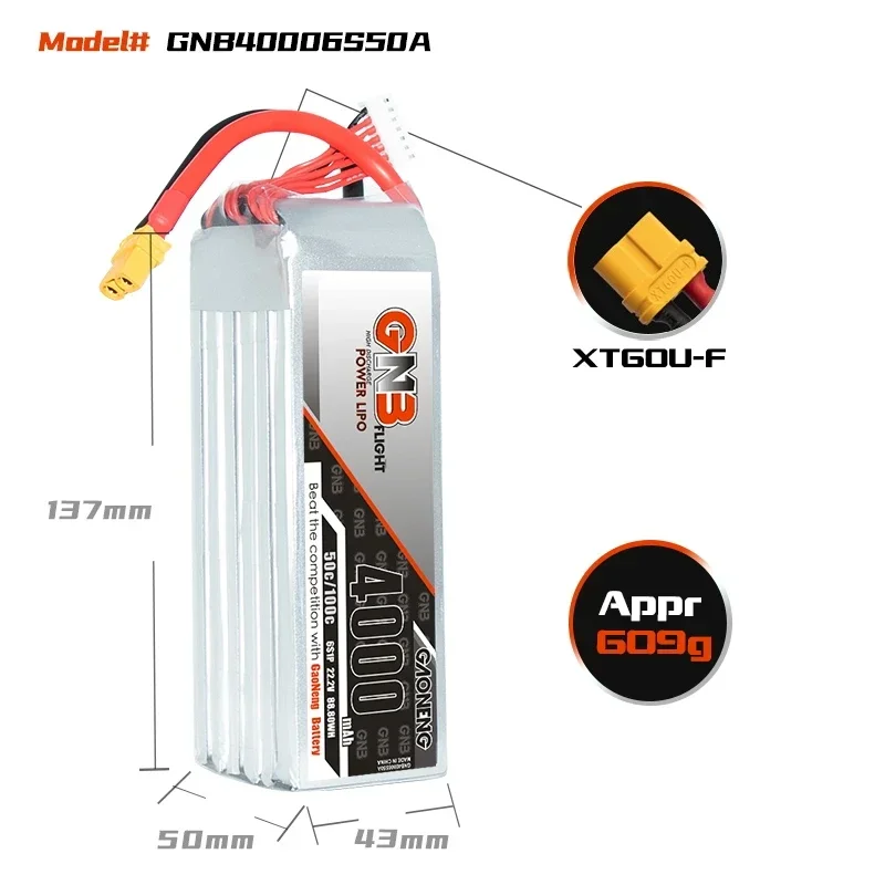 GAONENG GNB 4000mAh 6S 50C 100 - đánh giá và giá Drone Battery 4S