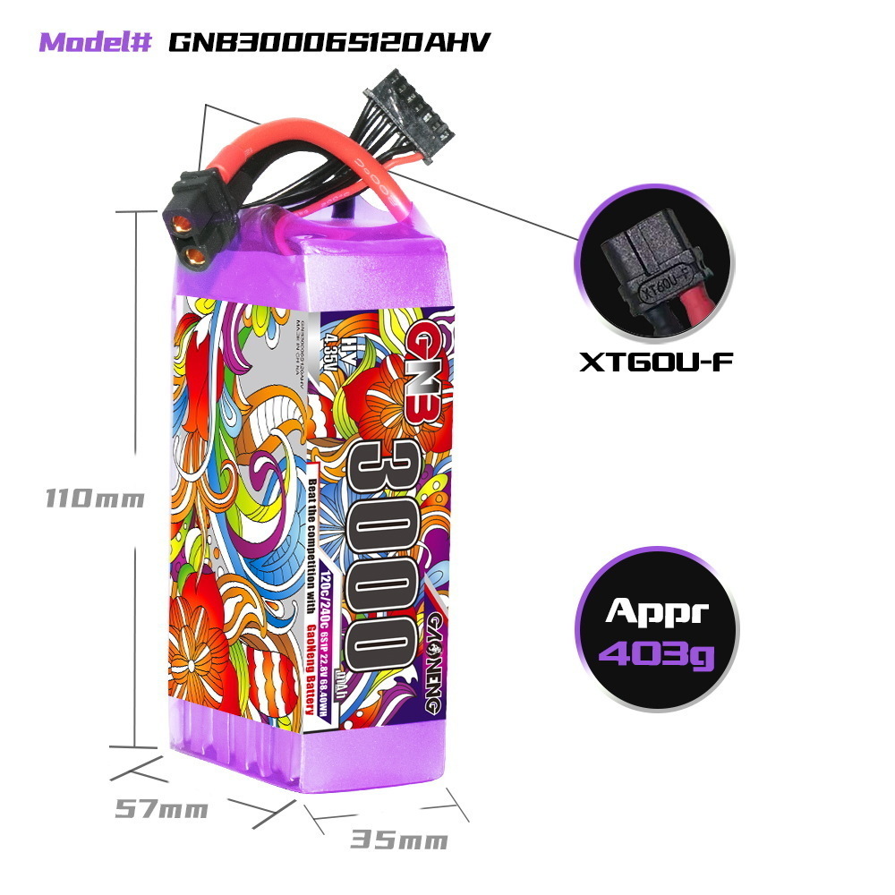 GNB Lipo Battery 6S 22.8V 3000 - đánh giá và giá Drone Battery Lipo